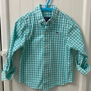 Vineyard vines toddler gingham whale shirt